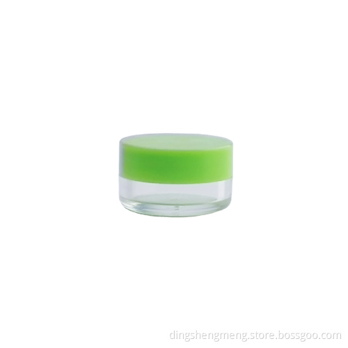 5ml Transparent Cosmetic Cream Jar With Green Cap